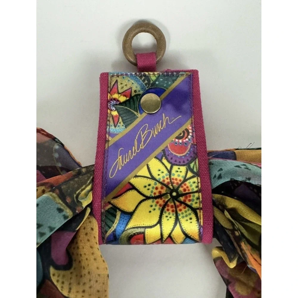 Laurel Burch Floral Snap Scarf Holder Ring Artistic Design Vibrant  Bohemian